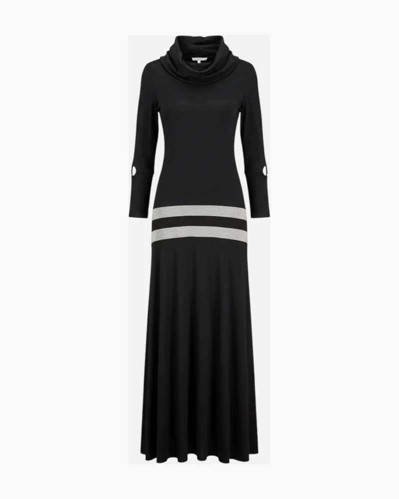 Vestido midi cuello volcado