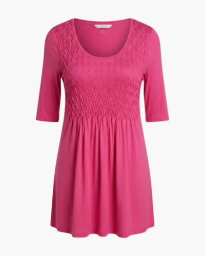Vestido fruncido fucsia