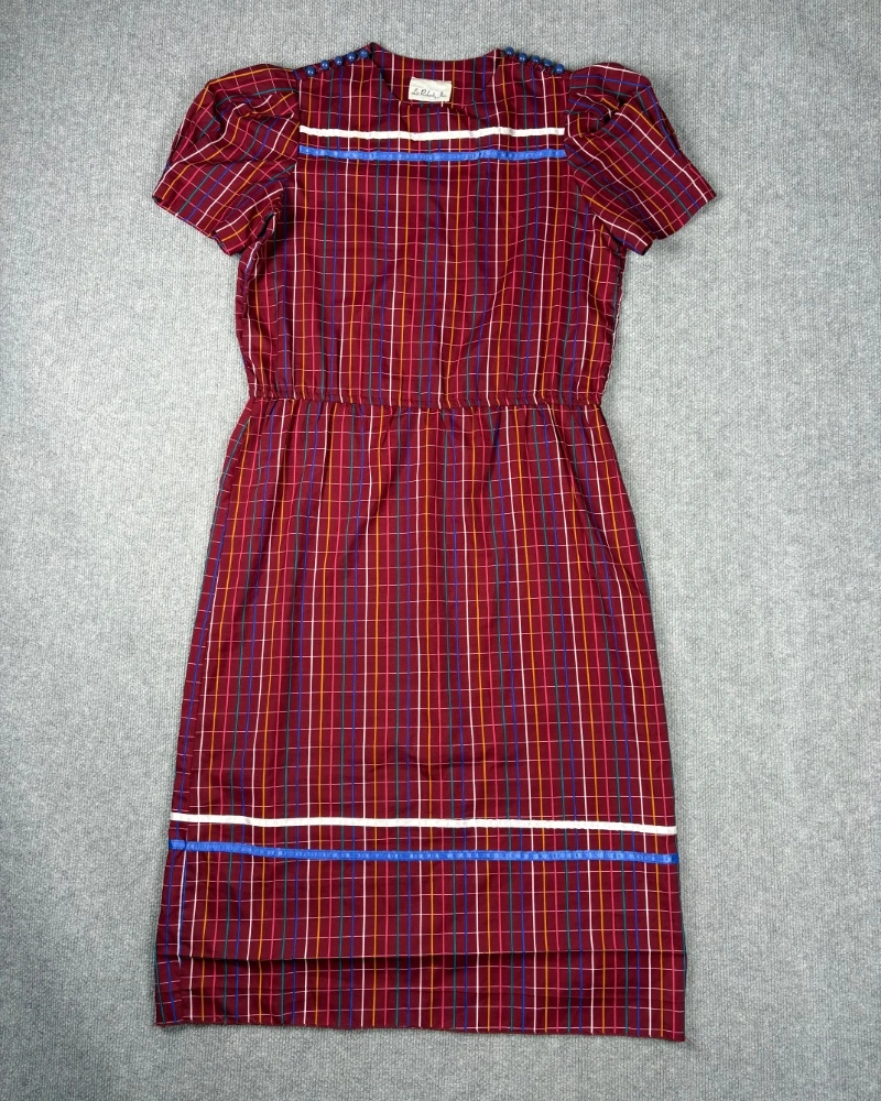 Vestido cuadros vintage