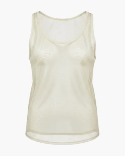 Musculosa de red blanca con brillos