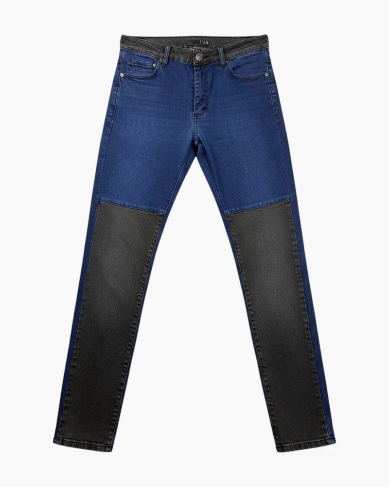 Jean slim elastizado negro y azul