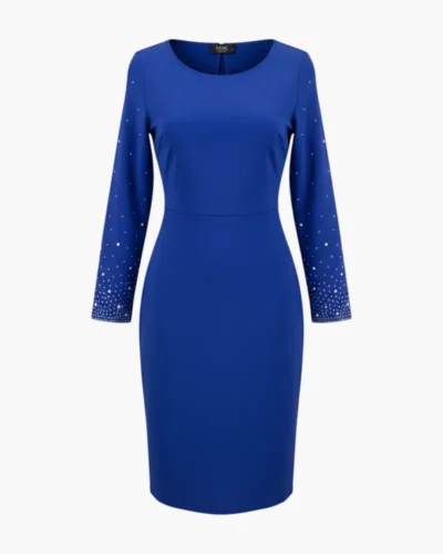 Vestido azul perlas
