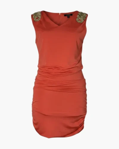 Vestido rojo oro