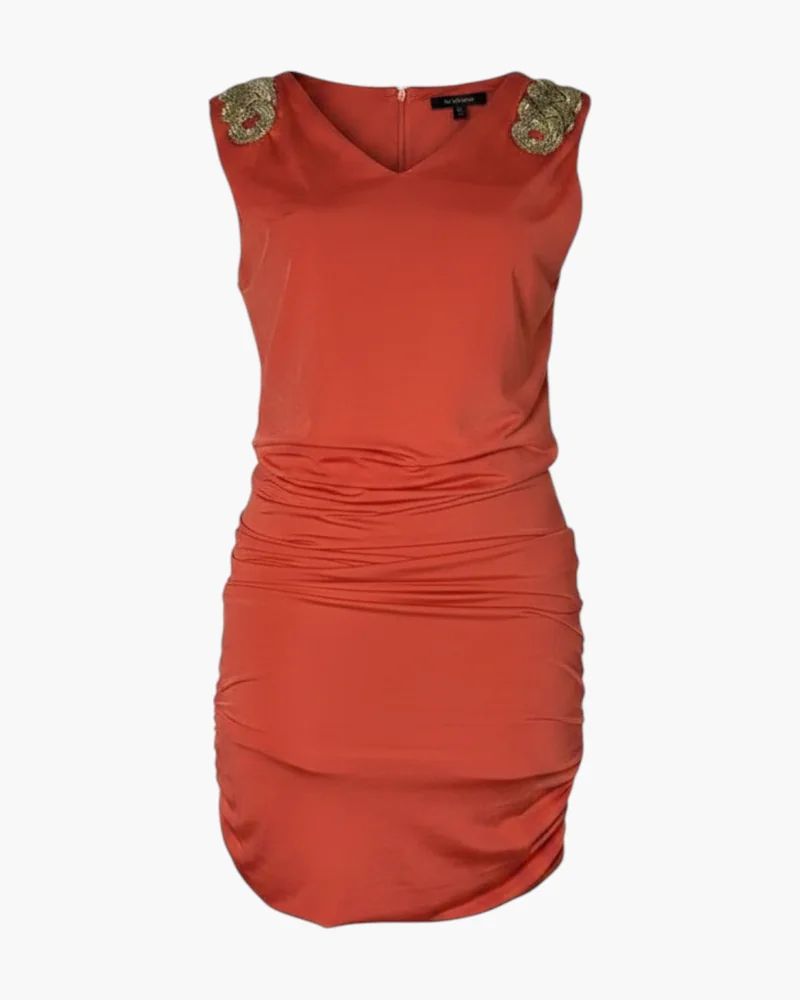 Vestido rojo oro
