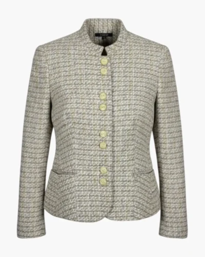 Chaqueta tweed crema