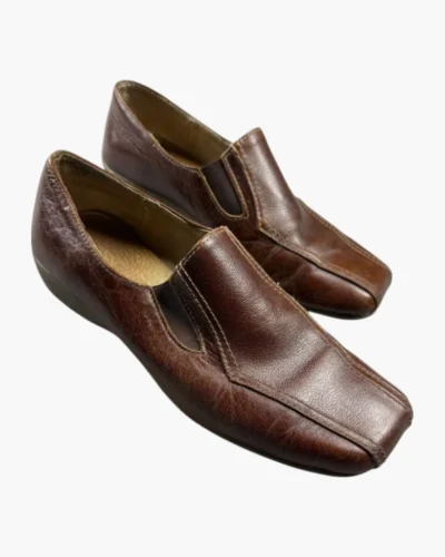 Mocasín cuero marrón T.35