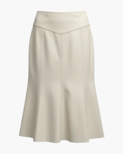 Falda midi cuero sintético