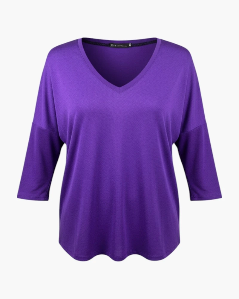 Remera Púrpura Escote V