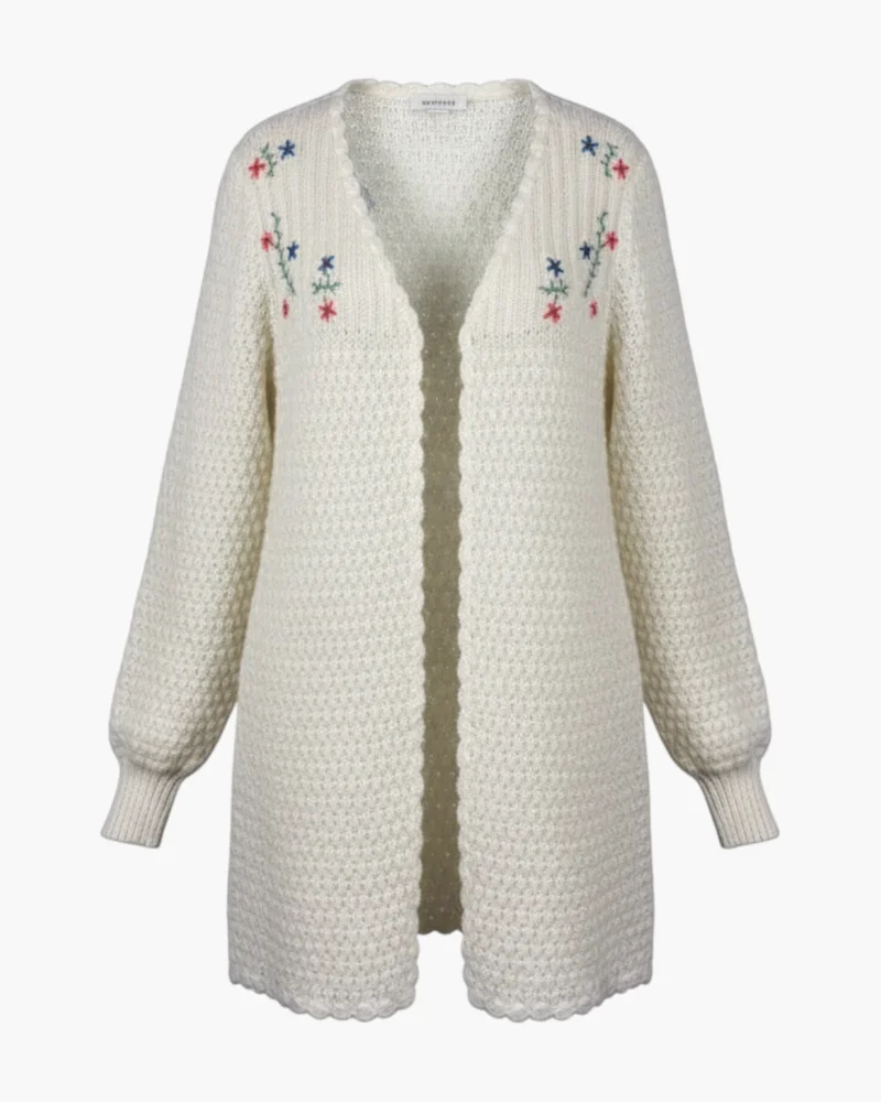Cardigan bordado flores