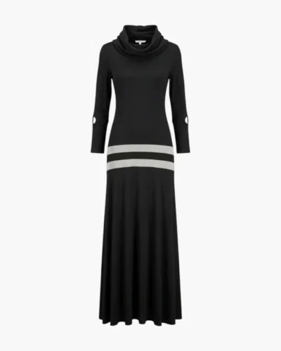 Vestido midi cuello volcado