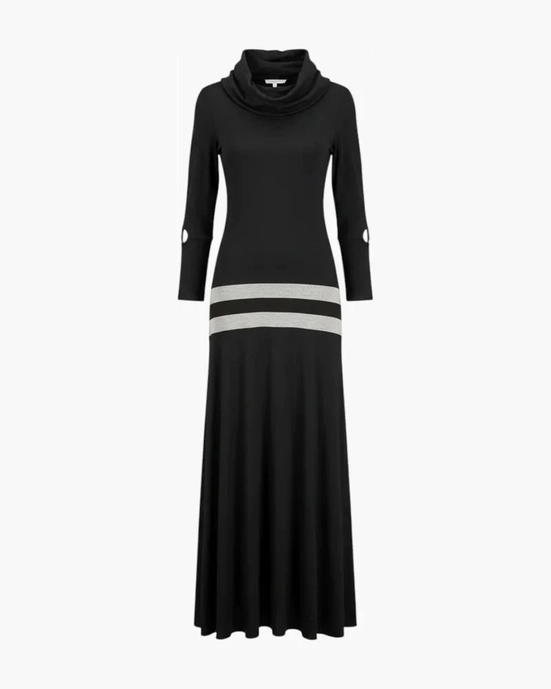 Vestido midi cuello volcado