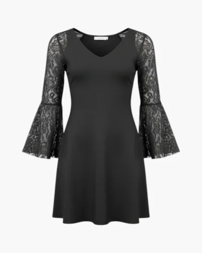 Vestido negro M/encaje