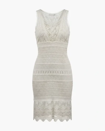 Vestido encaje crudo
