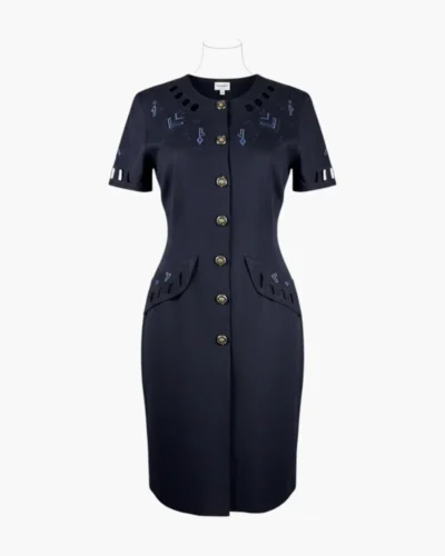 Vestido vintage azul oscuro