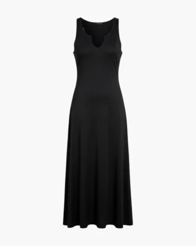 Vestido negro irregular de algodon