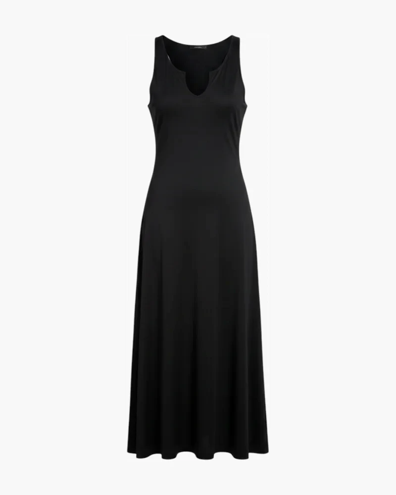 Vestido negro irregular de algodon
